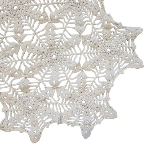 Doily, Vintage Cream Cotton 12.5" - Picture 3 of 6